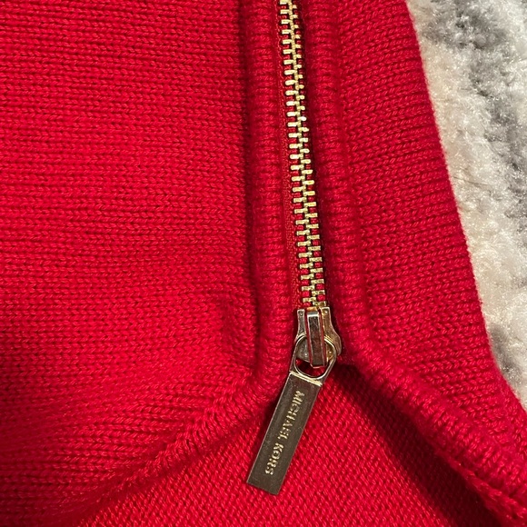Michael Kors Red Sweater with Gold Zippers - Picture 6 of 8